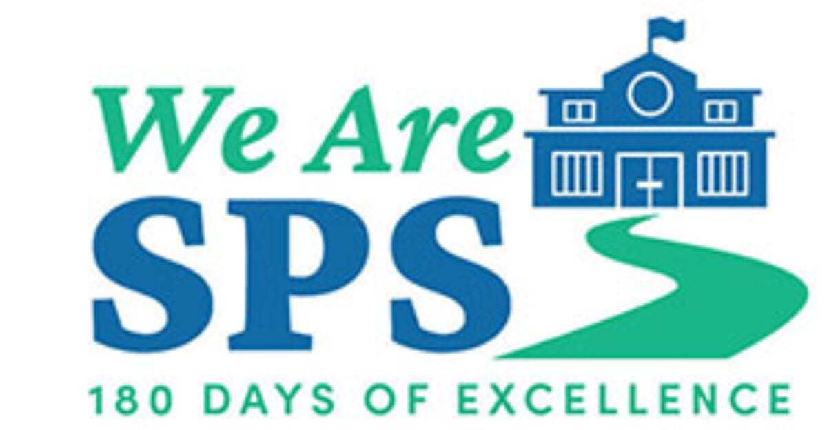graphic of a school building with the words We Are SPS 180 Days of Excellence